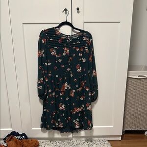 Madewell Pink and Green Bishop Sleeve Sundress
